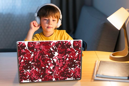 Sticker ordinateur portable - 14 pouces - Motif - Jungle - Rouge