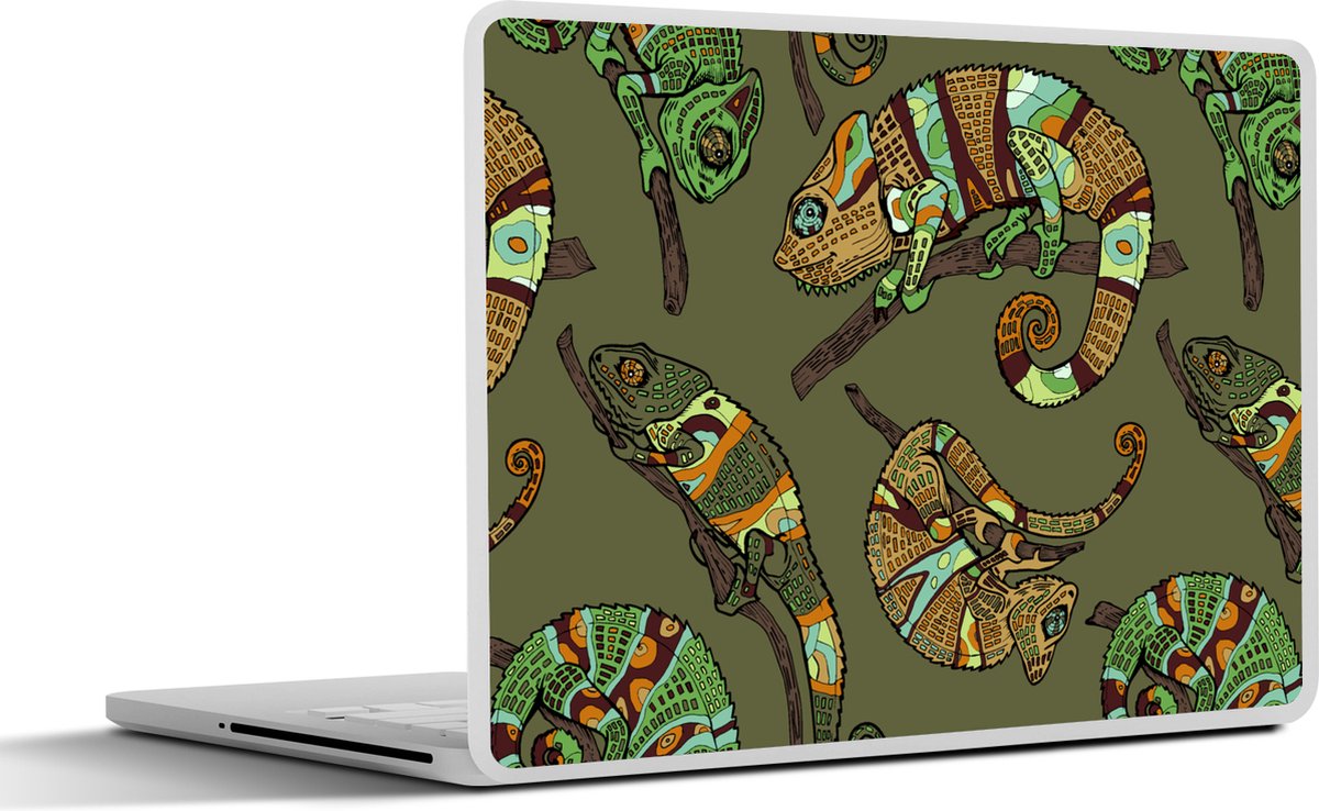Laptop sticker - 15.6 inch - Patroon - Jungle - Kameleons - 36x27,5cm - Laptopstickers - Laptop skin - Cover