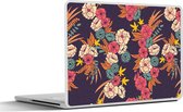 Laptop sticker - 15.6 inch - Boeket - Bloemen - Tropisch - Patroon - 36x27,5cm - Laptopstickers - Laptop skin - Cover