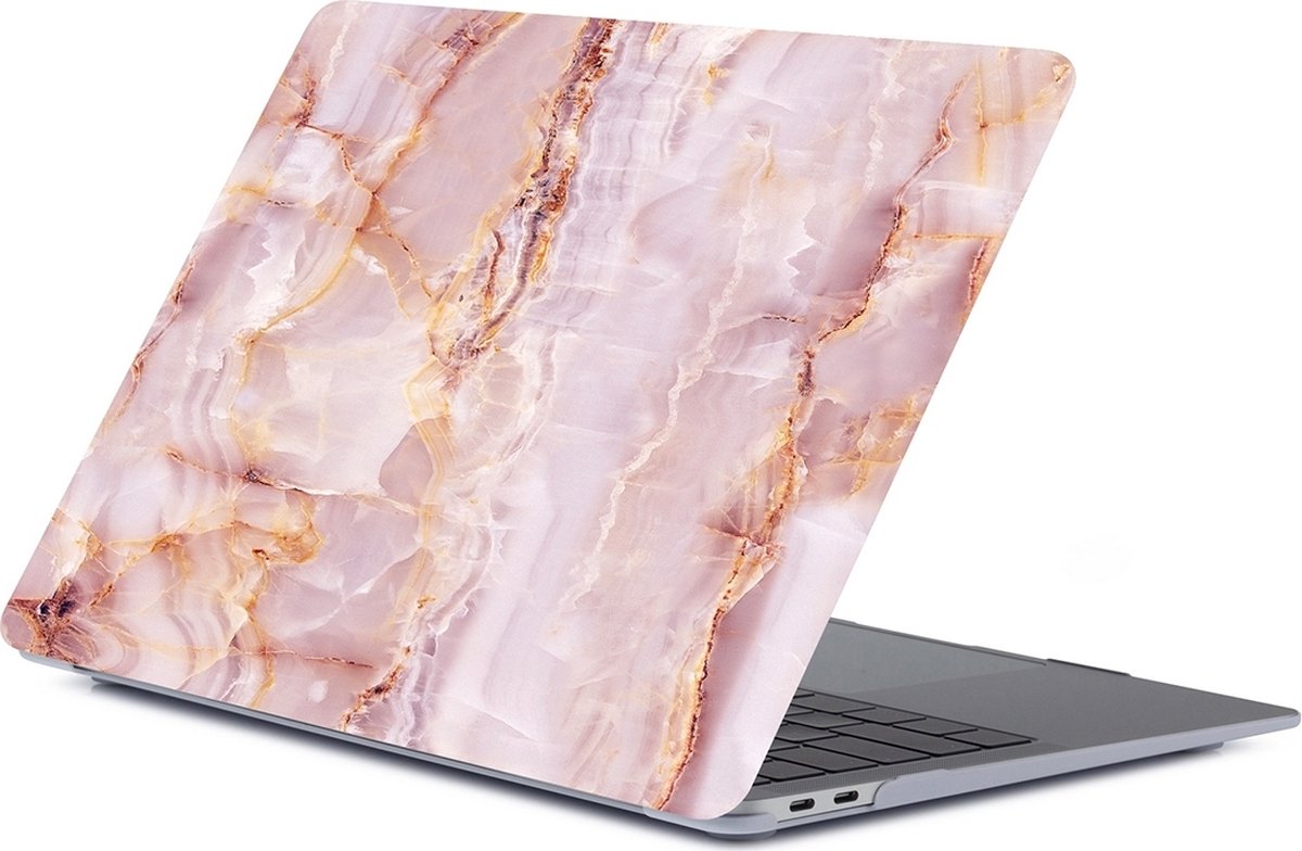 Apple MacBook Air 13 (2018-2020) Case - Mobigear - Marble Serie - Hardcover - Roze - Apple MacBook Air 13 (2018-2020) Cover
