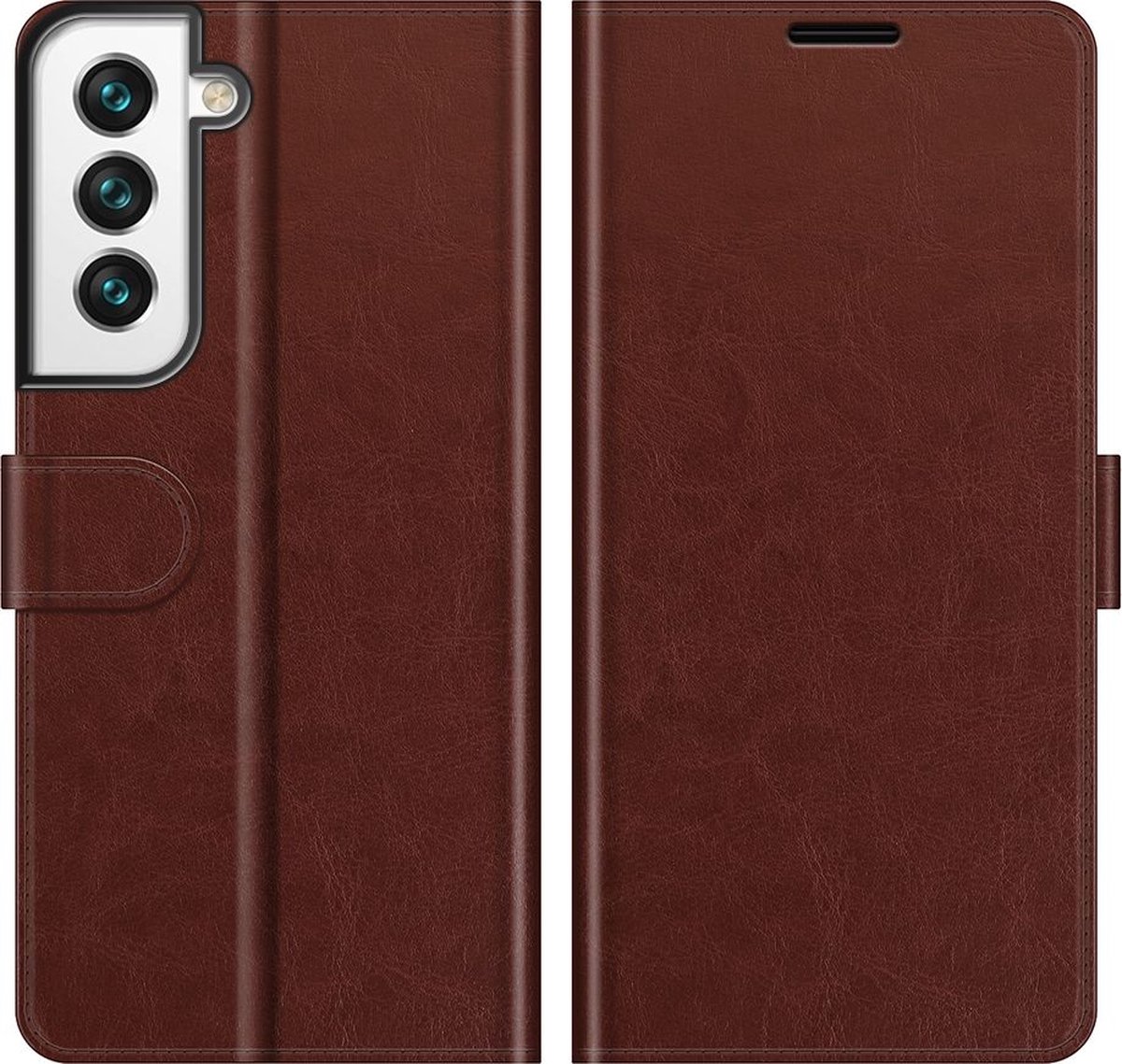 Mobigear Telefoonhoesje geschikt voor Samsung Galaxy S22 Hoesje | Mobigear Wallet Bookcase Portemonnee | Pasjeshouder voor 3 Pasjes | Telefoonhoesje voor Pinpas / OV Kaart / Rijbewijs - Bruin