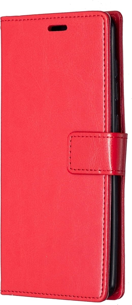 Mobigear Telefoonhoesje geschikt voor Samsung Galaxy A21s Hoesje | Mobigear Wallet Bookcase Portemonnee | Pasjeshouder voor 3 Pasjes | Telefoonhoesje voor Pinpas / OV Kaart / Rijbewijs - Rood