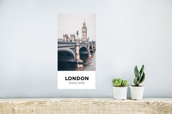Poster 20x40 cm - Engeland - London - Toren - Posters - Kamer decoratie - Wanddecoratie woonkamer - Muurdecoratie slaapkamer