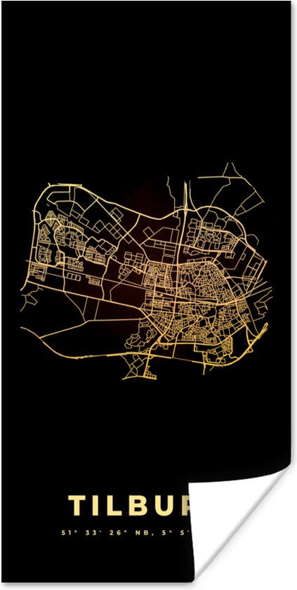 Poster Map - Tilburg - Carte - Plan de la ville - Pays- Nederland - 80x160 cm