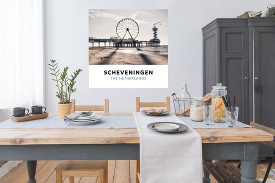 Poster Nederland -Bas - Grande roue - Plage - 100x100 cm XXL