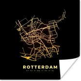 Poster Plattegrond - Kaart - Rotterdam - Stadskaart - 75x75 cm