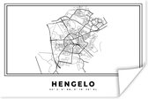 Poster Nederland – Hengelo – Stadskaart – Kaart – Zwart Wit – Plattegrond - 30x20 cm