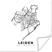 Poster Stadskaart – Zwart Wit - Kaart – Leiden – Nederland – Plattegrond - 30x30 cm