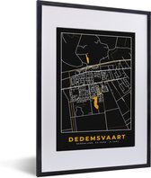Fotolijst incl. Poster - Dedemsvaart - Black and Gold - Stadskaart - Plattegrond - Kaart - 30x40 cm - Posterlijst