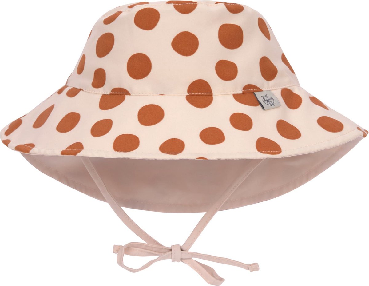 Lässig - UV-Beschermende bucket hoed voor kinderen - Stippen - Poederroze - maat S (43-45cm)