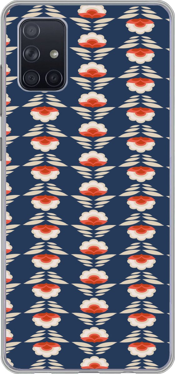 Telefoonhoesje Geschikt voor Samsung Galaxy A71 hoesje - Patronen - Abstract - Bloemen - Siliconen Telefoonhoesje Telefoonhoesje