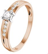 Bicolor Gouden Ring zirkonia  4500674 17.00 mm (53)
