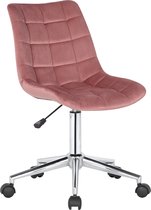 CLP Medford Bureaustoel - Ergonomisch - Zonder armleuningen - Voor volwassenen - Velvet - Fluweel - roze