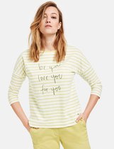 GERRY WEBER Dames Shirt met 3/4-mouwen en mottotekst