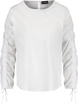 TAIFUN Dames Blouse met geplooide mouwen Weiß-40