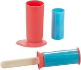 kledingroller 5,5 x 24 cm siliconen roze/blauw 5-delig