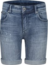 Ballin Amsterdam - Jongens Skinny Fit Korte Broek - Blauw - Maat 104