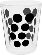 koffieglas Dot Dot dubbelwandig 200 ml glas zwart