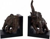 sculptuur/boekensteun Elephant 31 cm polyresin bruin
