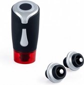 wijnstopper 10,5 cm ABS/siliconen zwart/rood 4-delig