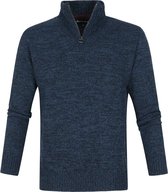 Barbour - Half Zip Trui Lamswol Donkerblauw - Maat L - Regular-fit