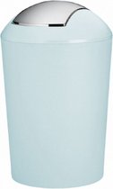 afvalemmer Marta 1,7 liter 15 x 21 cm lichtblauw/zilver