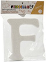 decoratieletter F junior 22 x 17 cm polystyreen wit