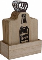 set van vier onderzetters 'Cheers' 11,5x5,5x4 cm