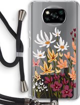 Case Company® - Poco X3 Pro hoesje met Koord - Painted wildflowers - Telefoonhoesje met Zwart Koord - Bescherming aan alle Kanten en Over de Schermrand