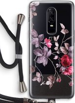 Case Company® - OnePlus 6 hoesje met Koord - Mooie bloemen - Soft Case - Bescherming aan alle Kanten - Zijkanten Transparent - Bescherming Over de Schermrand - Back Cover - Crossbody case met