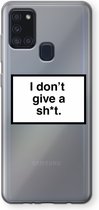 Case Company® - Samsung Galaxy A21s hoesje - Don't give a shit - Soft Cover Telefoonhoesje - Bescherming aan alle Kanten en Schermrand
