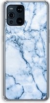 Case Company® - OPPO Find X3 Pro hoesje - Blauw marmer - Soft Cover Telefoonhoesje - Bescherming aan alle Kanten en Schermrand