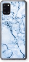 Case Company® - Samsung Galaxy A31 hoesje - Blauw marmer - Soft Cover Telefoonhoesje - Bescherming aan alle Kanten en Schermrand