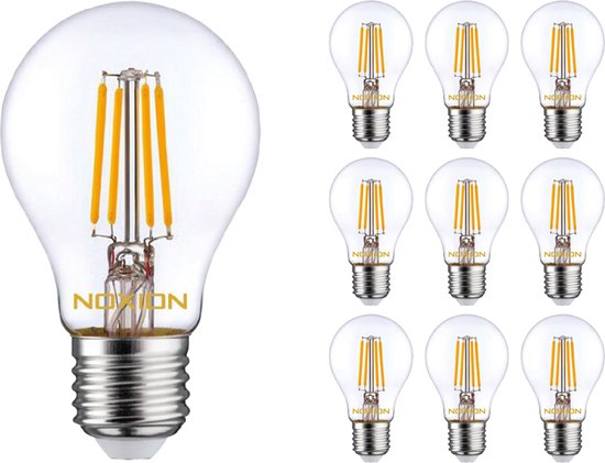 Voordeelpak 10x Noxion Lucent Filament LED E27 Peer Helder 7W 806lm - 827 Zeer Warm Wit | Vervangt 60W.