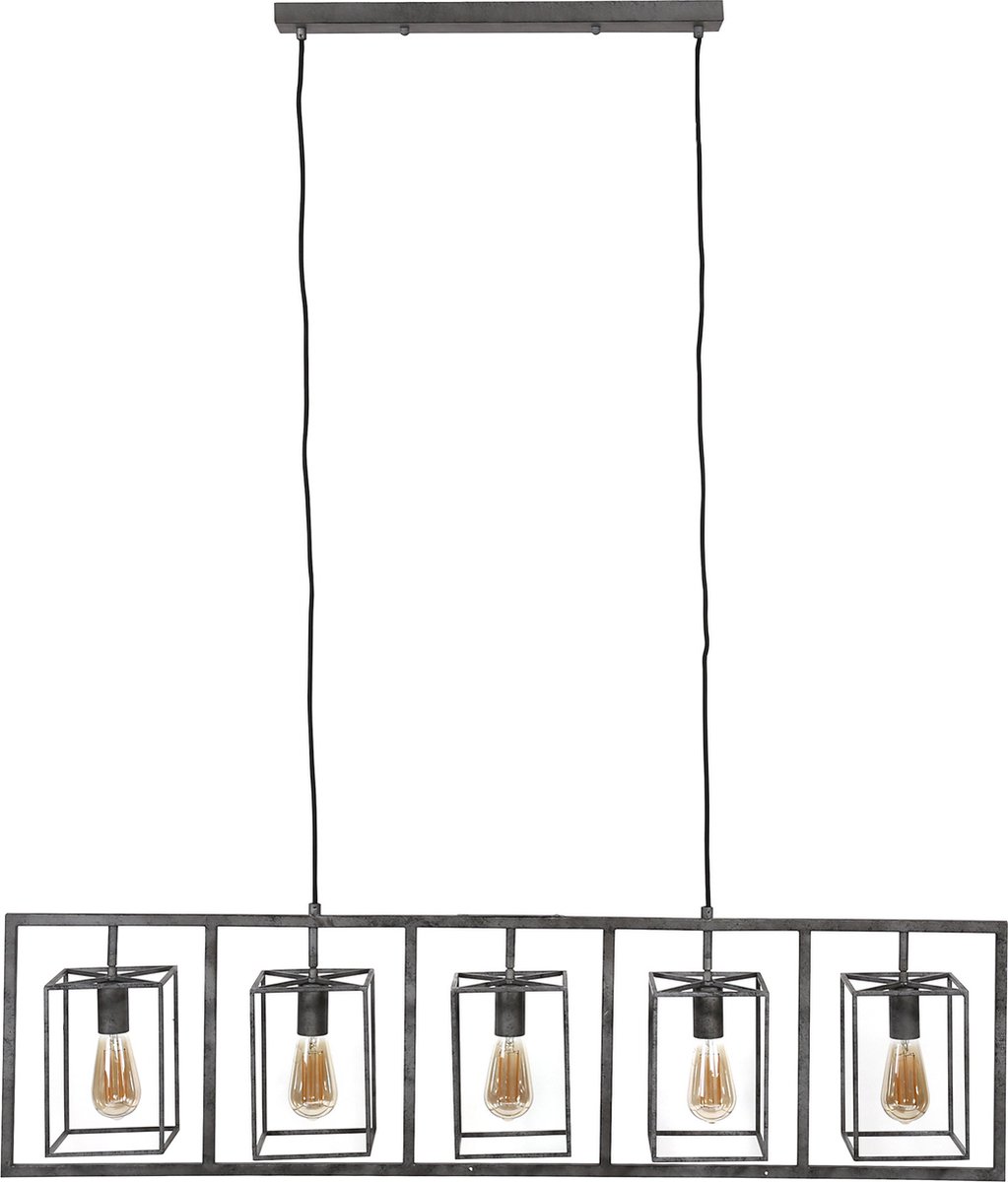 Rectangular - Hanglamp - metaal - zilver - 5 lichtpunten