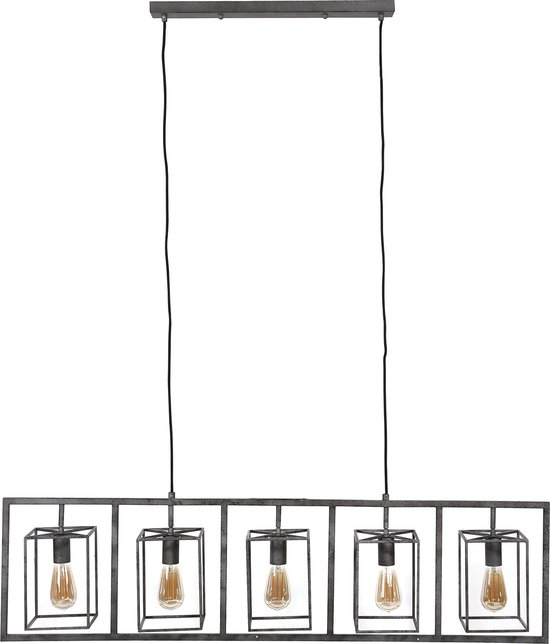 Rectangular - Hanglamp - metaal - zilver - 5 lichtpunten