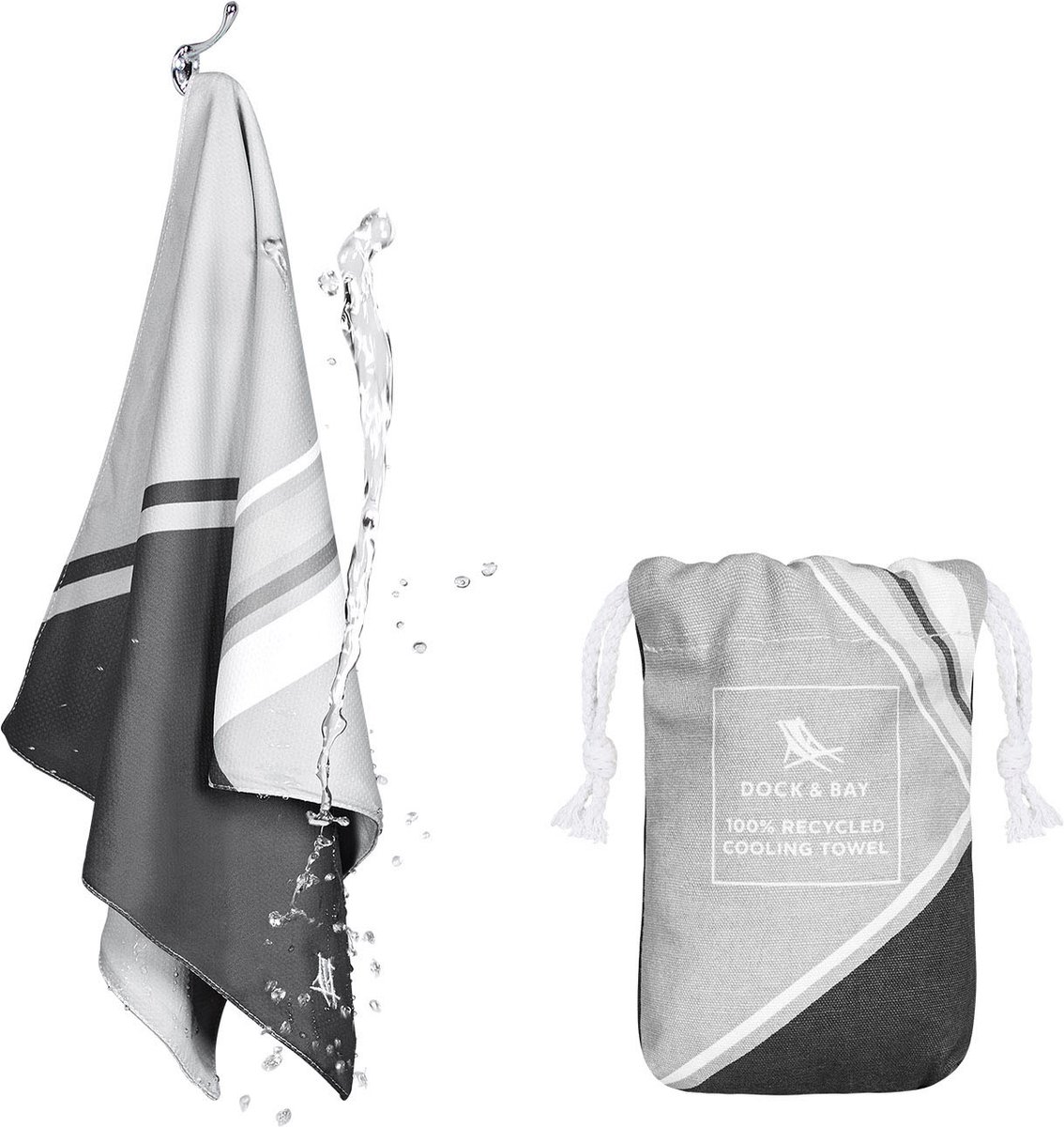 Dock & Bay Go Faster - Sporthanddoek - Cooling Towel - ( 69x33cm) - Pace Grey
