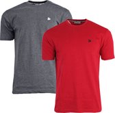 T-shirt Donnay - Lot de 2 - Chemise sport - Homme - Taille M - Charcoal & Berry red