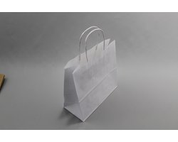 Top 10 Boodschappentassen 2026: Witte kraft papieren draagtassen 22 x 10 x 31 cm 50 stuks