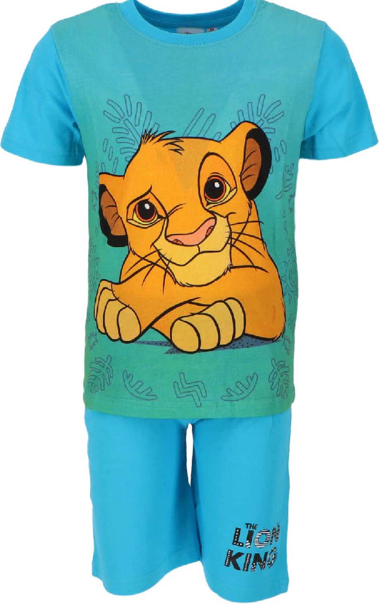 Disney Lion King Pyjama / Shortama - Blauw - Katoen - Maat 98 (3 jaar)