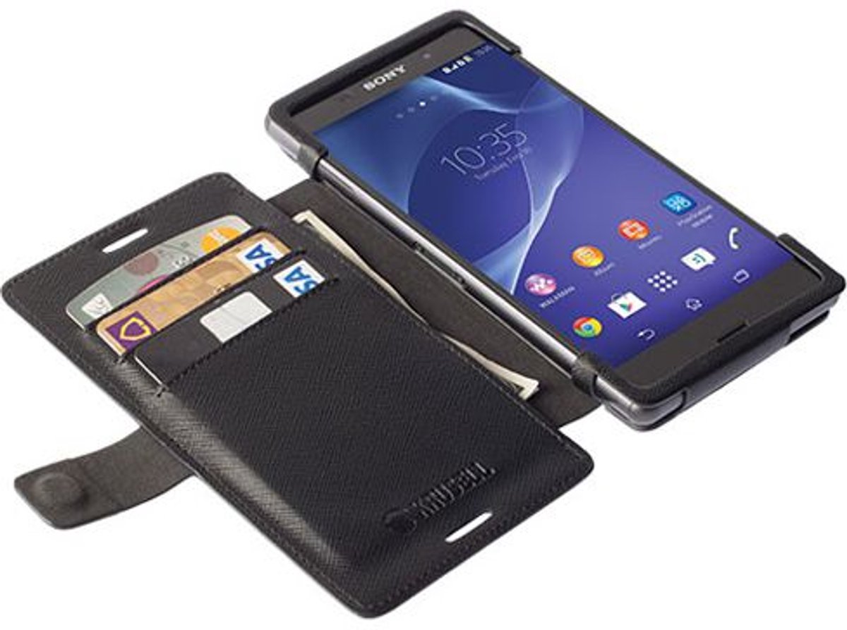 Krusell Malmo FlipWallet Sony Xperia M4 Aqua Zwart