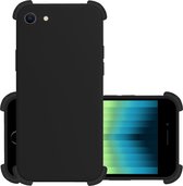 Hoes voor iPhone SE 2022 Hoesje Cover Shock Proof Case Hoes - Zwart