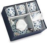 THEESET BLOEMENPATROON BLAUW 6pcs