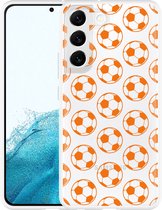 Galaxy S22+ Hoesje Orange Soccer Balls - Designed by Cazy