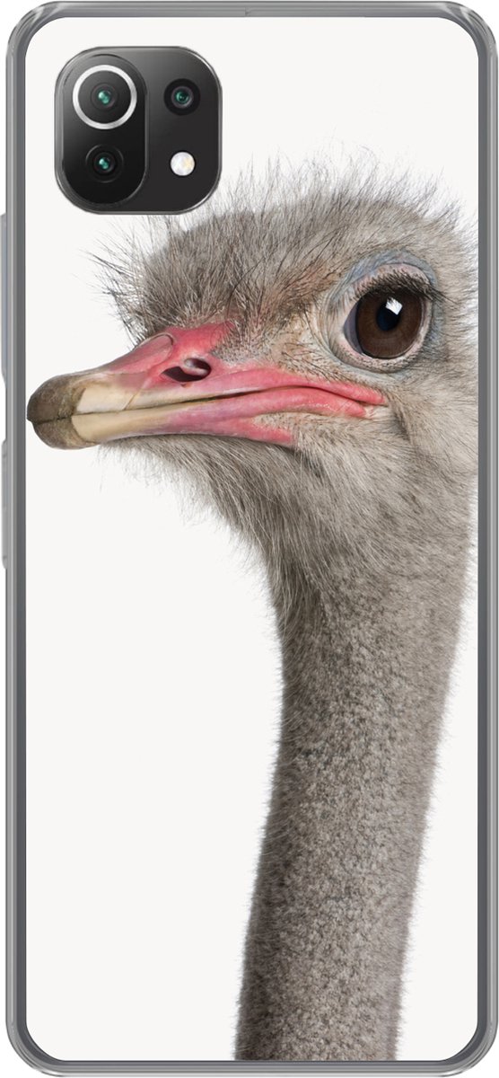 Telefoonhoesje Geschikt voor Xiaomi Mi 11 Lite hoesje - Struisvogel - Dieren - Kinderen - Jongens - Meisjes - Vogel - Siliconen Telefoonhoesje Telefoonhoesje