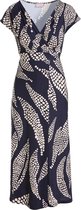 Cassis Lange jurk met een geometrisch bladmotief Lange jurk met een geometrisch bladmotief