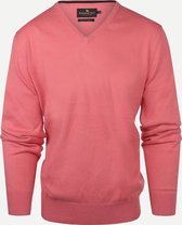 Steppin' Out Mannen Trui Steppin' Out Lente/Zomer 2022 Trui Cotton Cashmere Vneck Mannen - Regular Fit - Katoen - Rood (L) Rood Katoen Maat: L