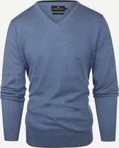 Steppin' Out Mannen Trui Steppin' Out Lente/Zomer 2022 Trui Cotton Cashmere Vneck Mannen - Regular Fit - Katoen - Blauw (XXL) Blauw Katoen Maat: XXL