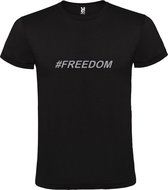 Zwart T shirt met print van "BORN TO BE FREE " print Zilver size XXXXXL