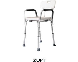 Zumi - Douchestoel Douchekruk met afneembare rugleuning en armleuningen - Lichtgewicht en in hoogte verstelbaar - douchekruk